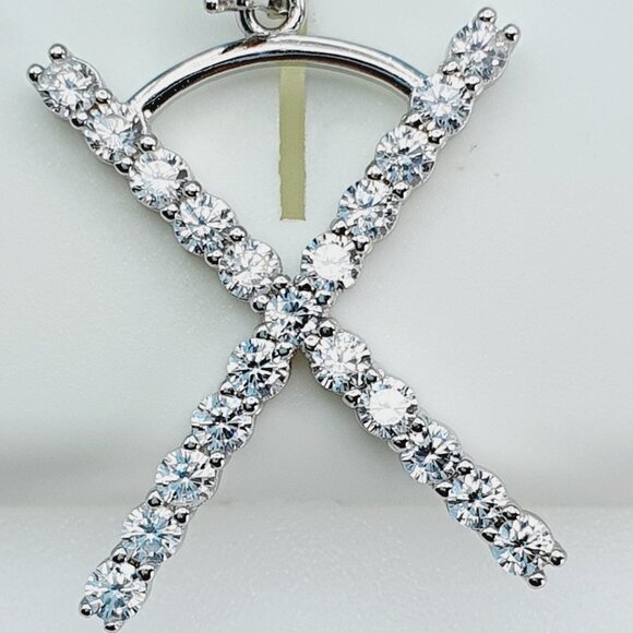 "925 Sterling Silver Cubic Zirconia Initial Pendant, UU1P6A6190 - Picture 7 of 9